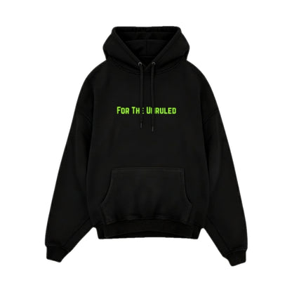 UNRULED OG HOODIE 01 — BLACK / NEON GREEN