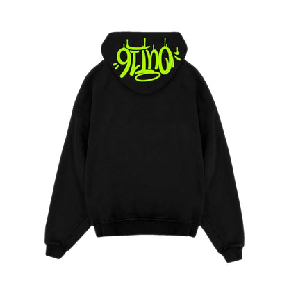 UNRULED OG HOODIE 01 — BLACK / NEON GREEN