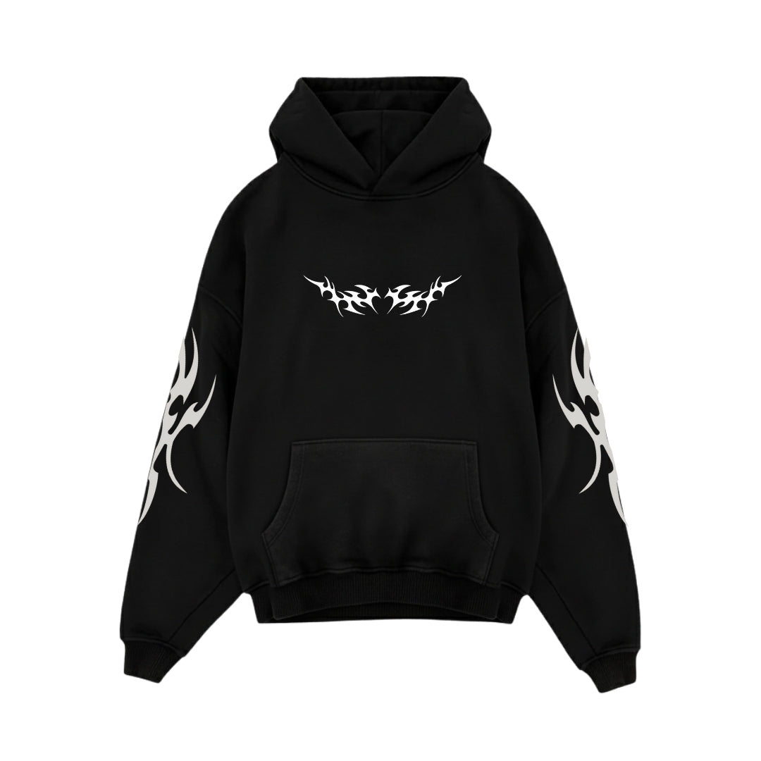 GOTHIC HOODIE 01 - BLACK/WHITE