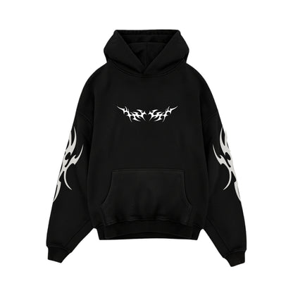GOTHIC HOODIE 01 - BLACK/WHITE