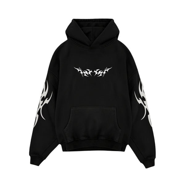 GOTHIC HOODIE 01 - BLACK/WHITE
