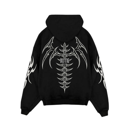 GOTHIC HOODIE 01 - BLACK/WHITE