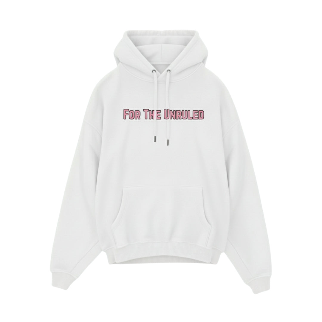 UNRULED OG HOODIE 01 — WHITE / PINK