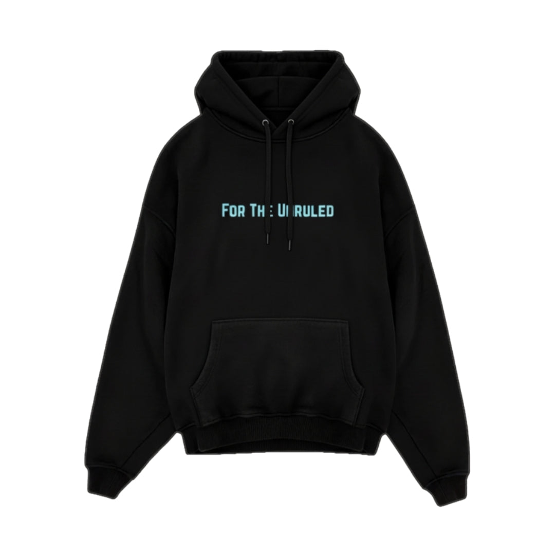 UNRULED OG HOODIE 01 - BLACK / CYAN
