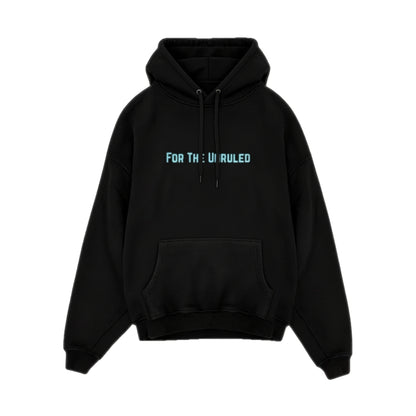UNRULED OG HOODIE 01 - BLACK / CYAN
