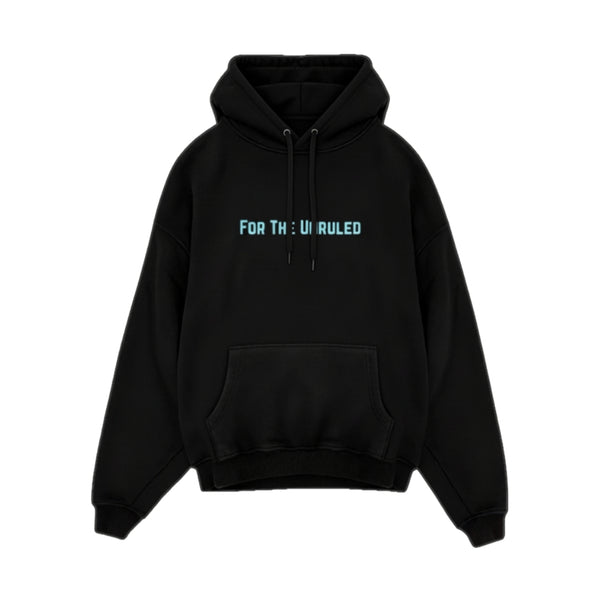 UNRULED OG HOODIE 01 - BLACK / CYAN