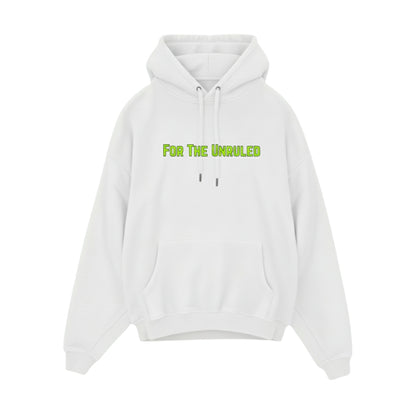 UNRULED OG HOODIE 01 — WHITE / NEON GREEN