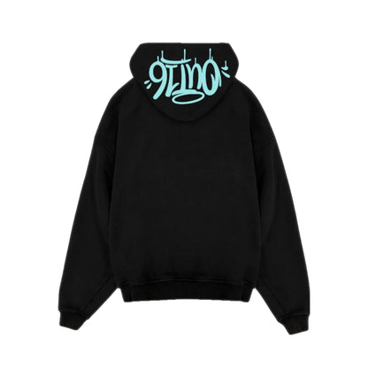 UNRULED OG HOODIE 01 - BLACK / CYAN