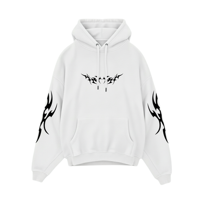 GOTHIC HOODIE 01 - WHITE/BLACK